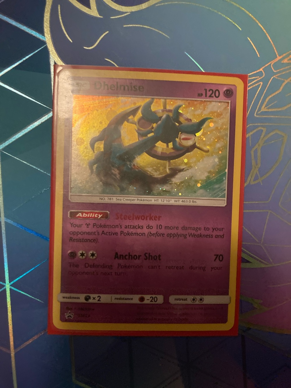 Pokemon Dhelmise Holo Rare Pink Border Trading Card